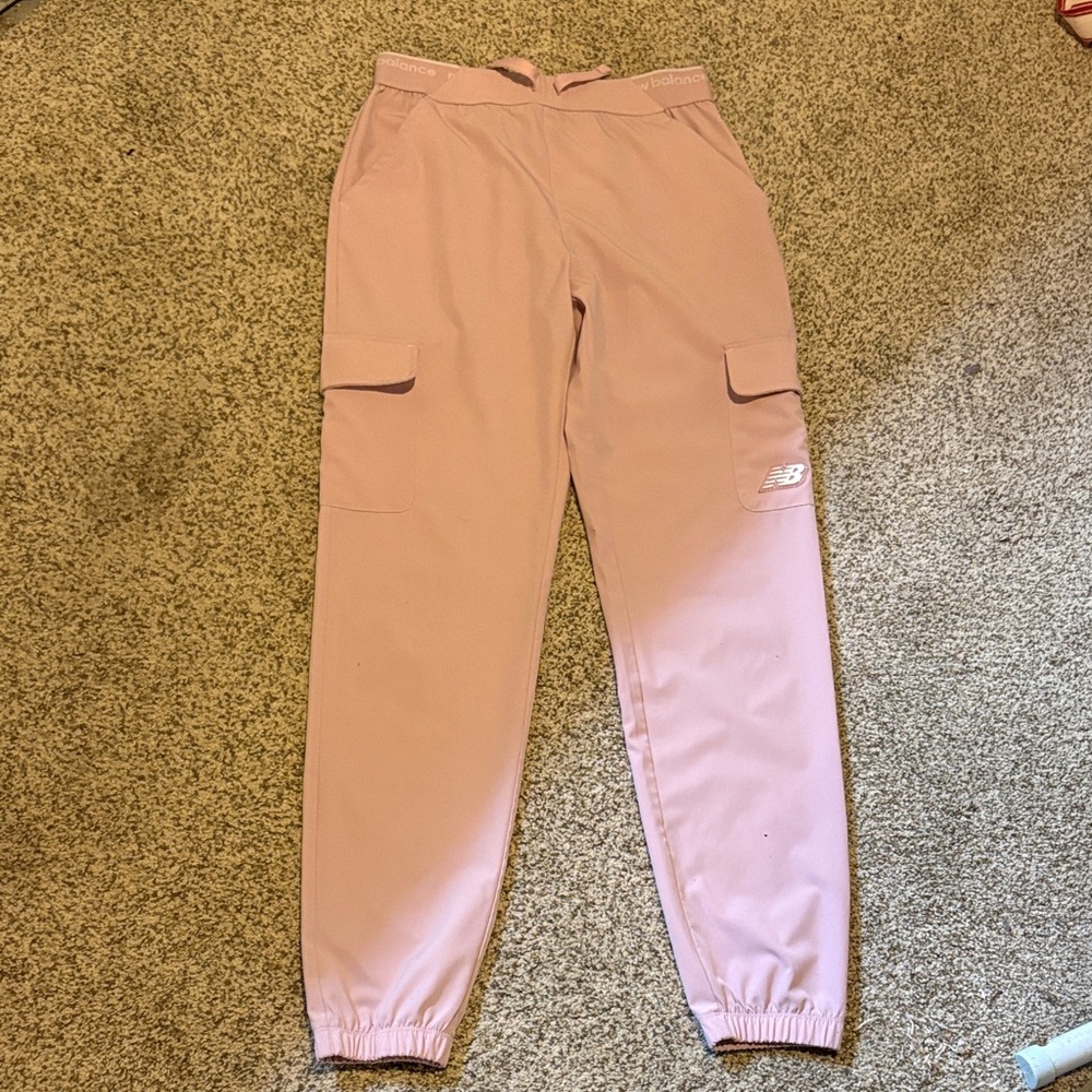 Girls New Balance Blush Pink Cargo Joggers - Size 14/16